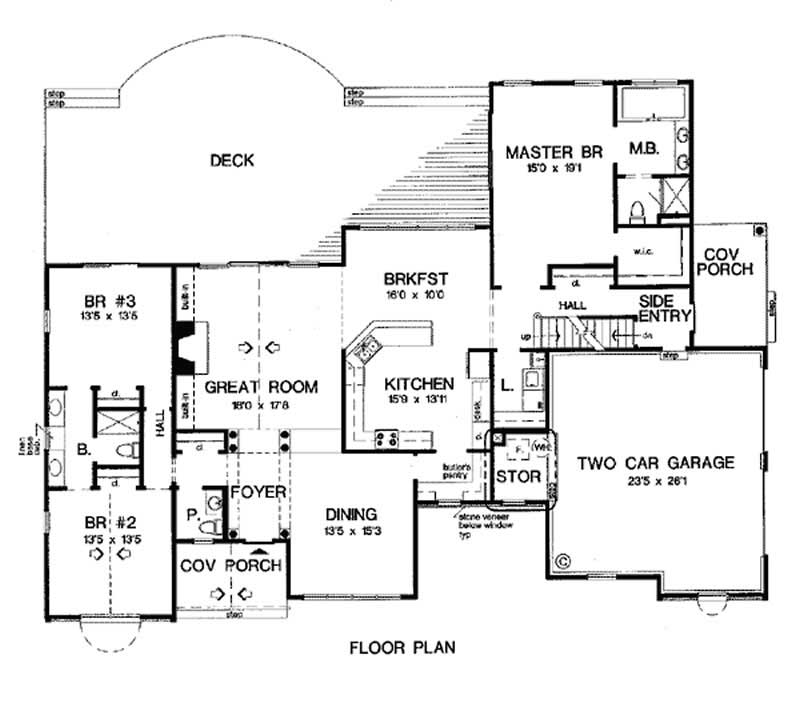 Floor Plan First Story of European Plan #131-1174