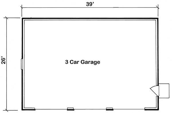 Floor Plan First Story of Garage Plan #131-1175