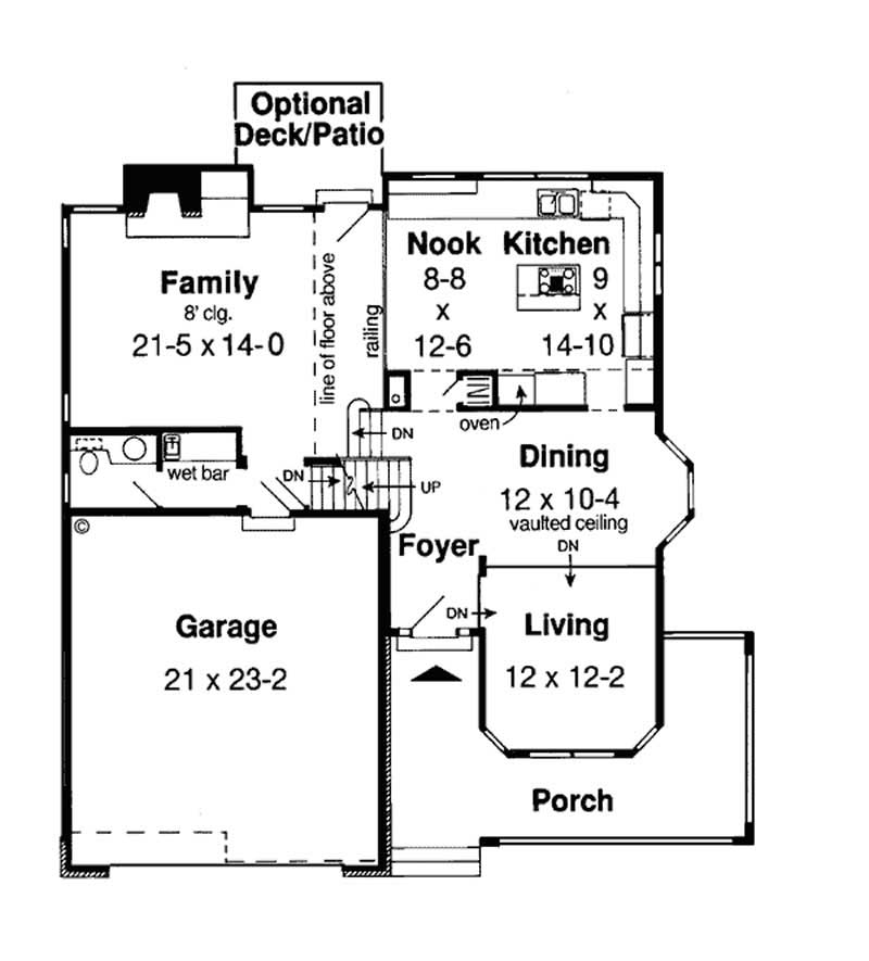 Floor Plan First Story of Ranch Plan #131-1176