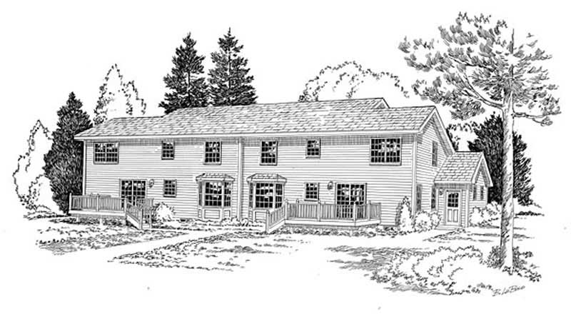 Home Plan Rear Elevation of this 3-Bedroom,3288 Sq Ft Plan -131-1178