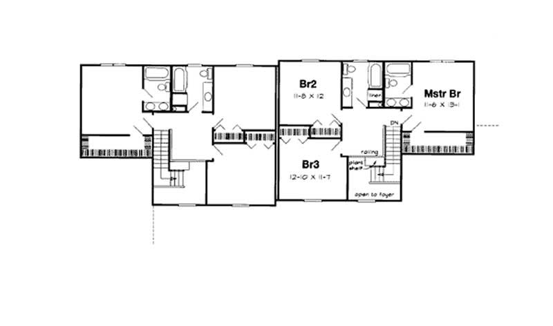 Floor Plan Second Story of Multi-Unit Plan #131-1178