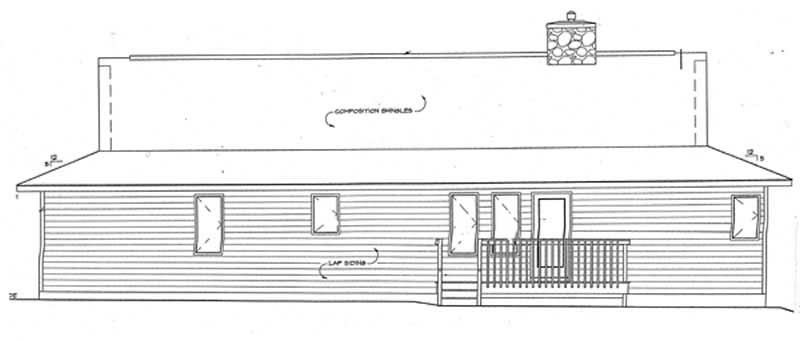 Home Plan Rear Elevation of this 3-Bedroom,1741 Sq Ft Plan -131-1179