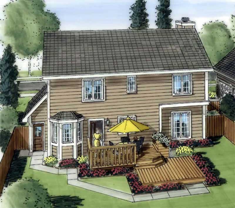 Home Plan Rear Elevation of this 3-Bedroom,1787 Sq Ft Plan -131-1183