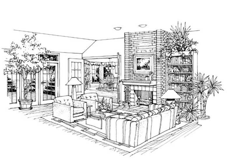 Living Room of this 4-Bedroom, 4217 Sq Ft Plan - 131-1184