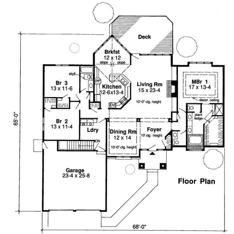 Floor Plan First Story of European Plan #131-1185