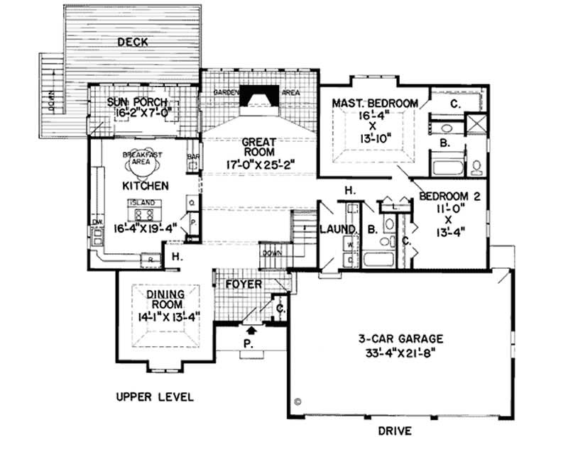 Floor Plan First Story of Mediterranean Plan #131-1189