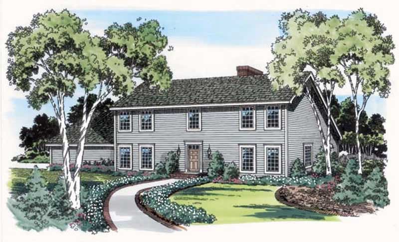 Traditional home (ThePlanCollection: Plan #131-1192)