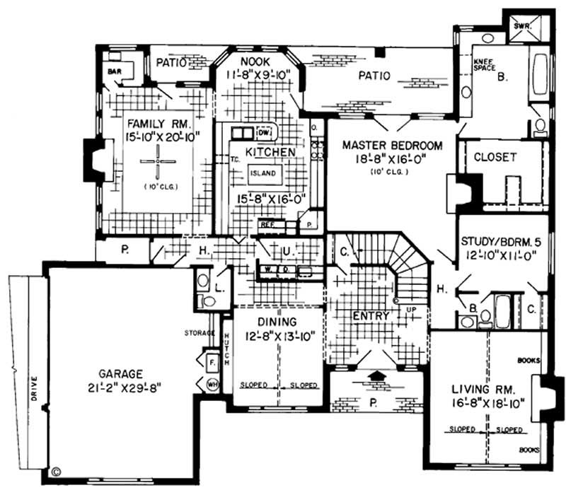 Floor Plan First Story of Cape Cod Plan #131-1196