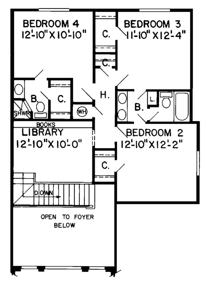 Floor Plan Second Story of Luxury Plan #131-1197