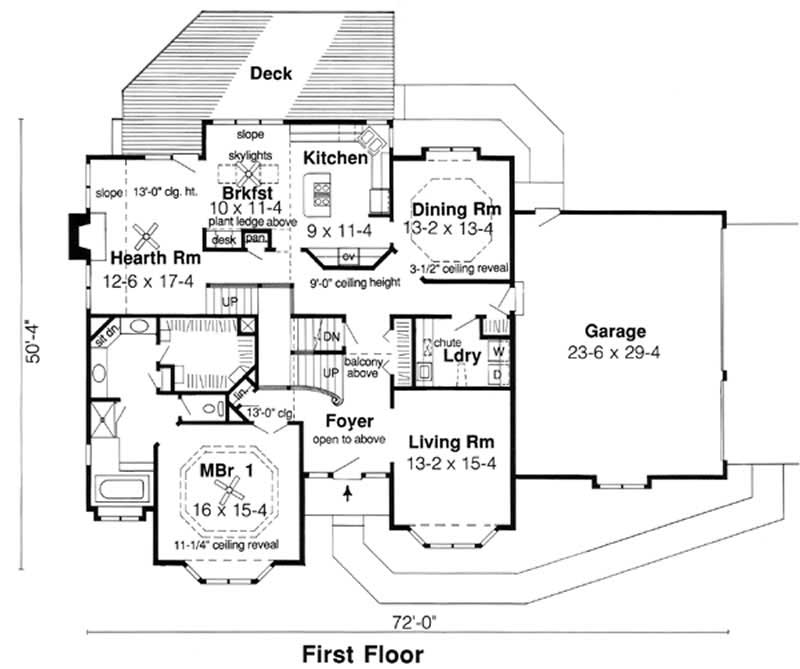 Floor Plan First Story of European Plan #131-1199
