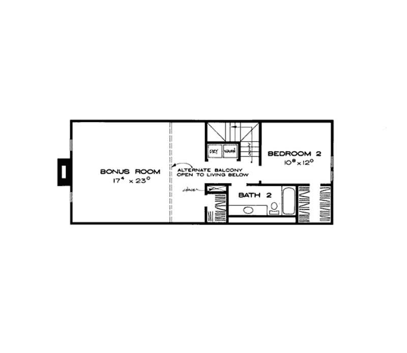 Floor Plan Second Story of Country Plan #131-1201