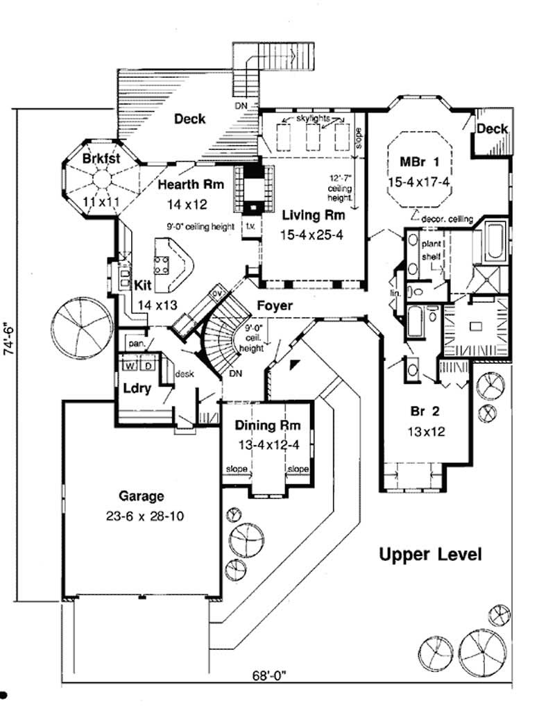 Floor Plan First Story of Contemporary Plan #131-1202