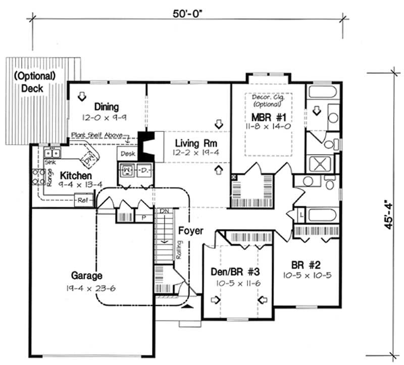 Main Level of Ranch Plan #131-1203