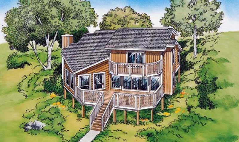 Home Plan Rear Elevation of this 3-Bedroom,1908 Sq Ft Plan -131-1204