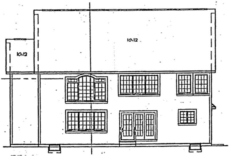Home Plan Rear Elevation of this 4-Bedroom,3025 Sq Ft Plan -131-1211