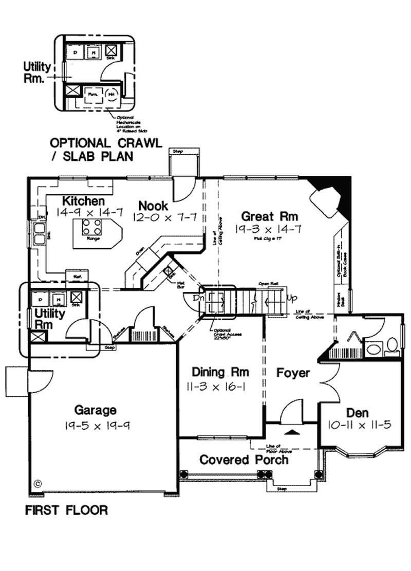Floor Plan First Story of Country Plan #131-1211