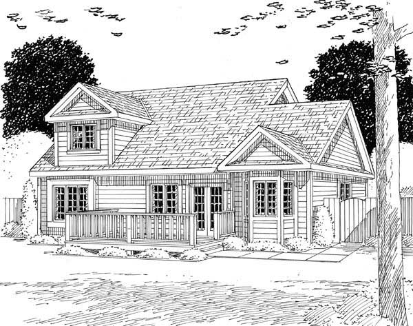 Home Plan Rear Elevation of this 4-Bedroom,2056 Sq Ft Plan -131-1212