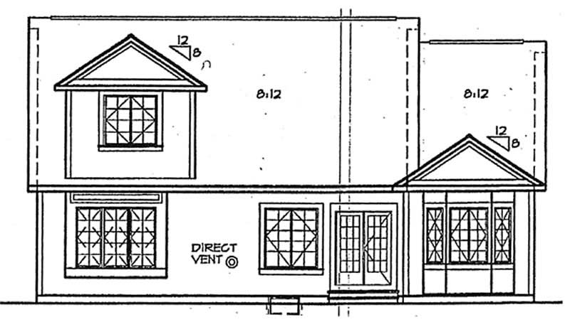 Home Plan Rear Elevation of this 4-Bedroom,2056 Sq Ft Plan -131-1212