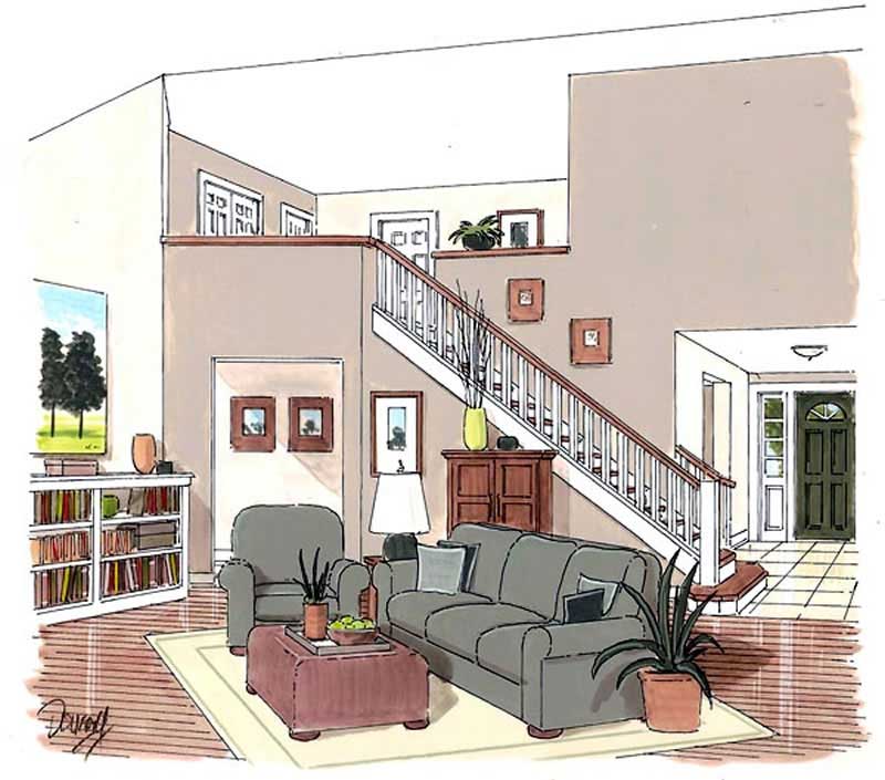 Living Room of this 4-Bedroom, 2056 Sq Ft Plan - 131-1212