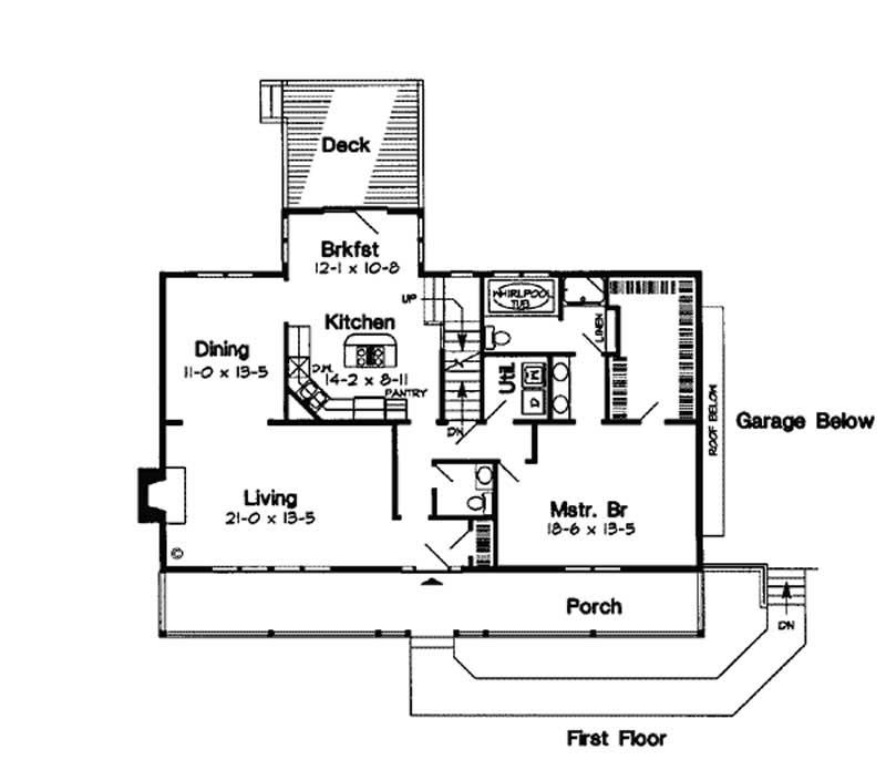Floor Plan First Story of Cape Cod Plan #131-1213