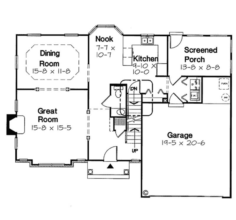 Floor Plan First Story of Colonial Plan #131-1217