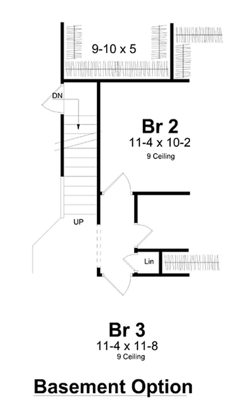 Floor Plan Basement of Small House Plans #131-1220