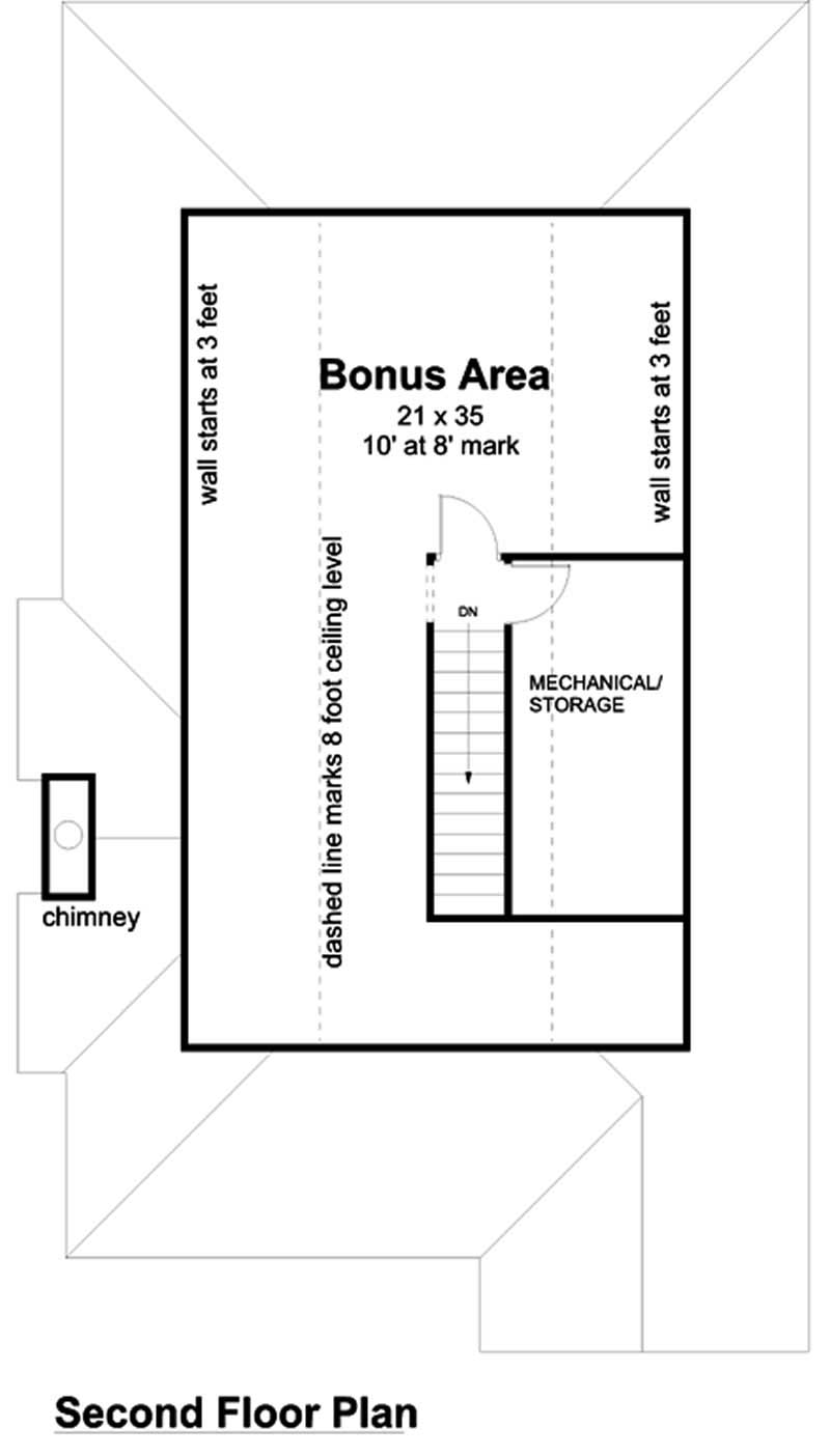 Floor Plan Second Story of Small House Plans #131-1220