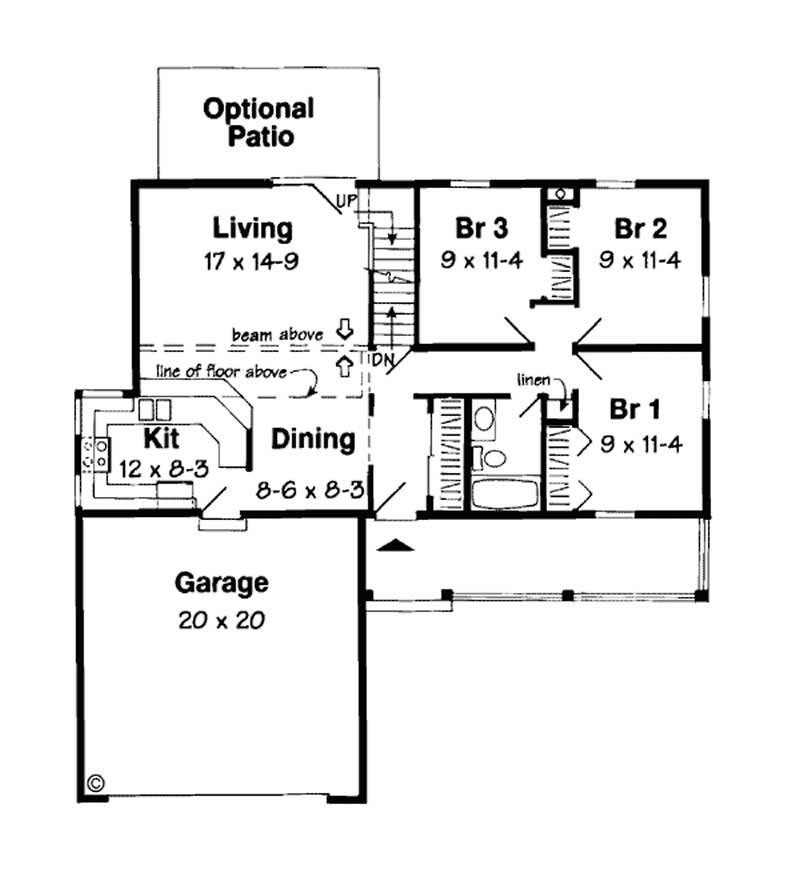 Floor Plan First Story of Country Plan #131-1221