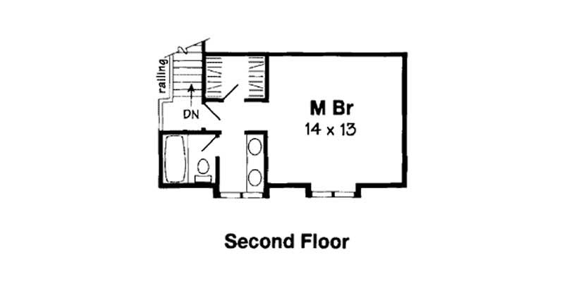 Floor Plan Second Story of Country Plan #131-1221