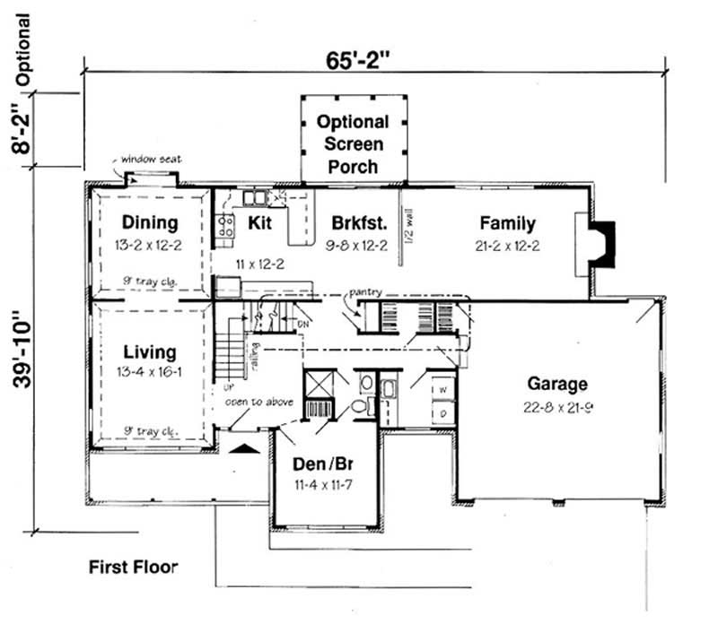 Floor Plan First Story of European Plan #131-1227