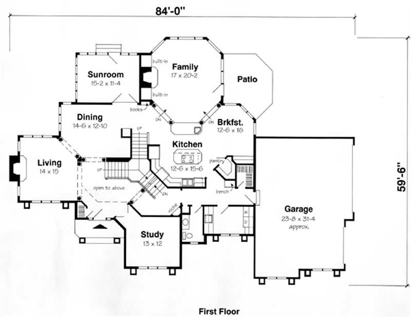 Floor Plan First Story of European Plan #131-1230