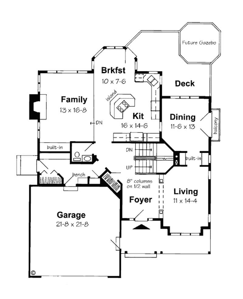 Floor Plan First Story of Traditional Plan #131-1233