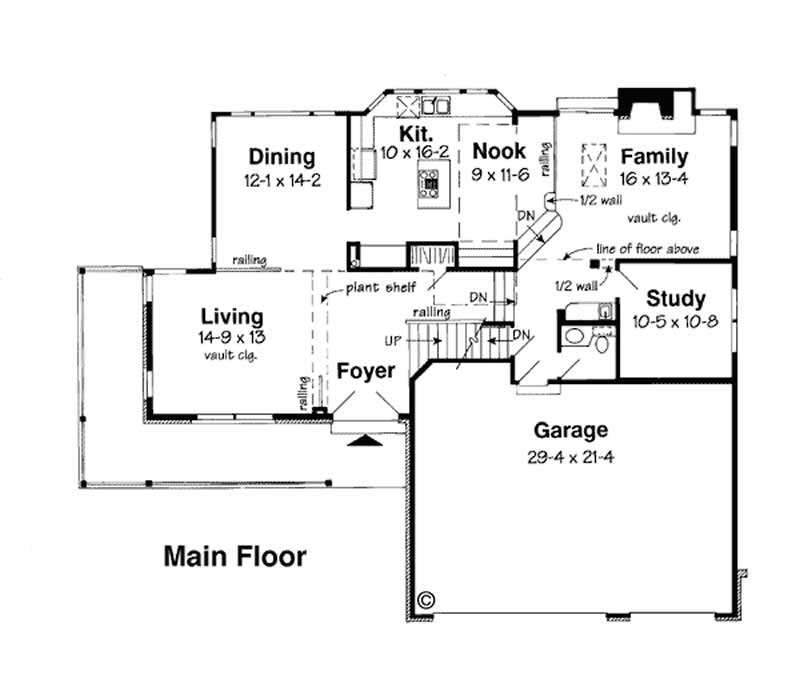 Floor Plan First Story of Country Plan #131-1234