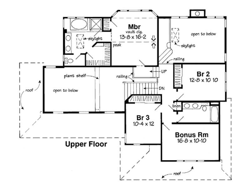 Floor Plan Second Story of Country Plan #131-1234