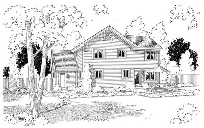 Home Plan Rear Elevation of this 3-Bedroom,1785 Sq Ft Plan -131-1235