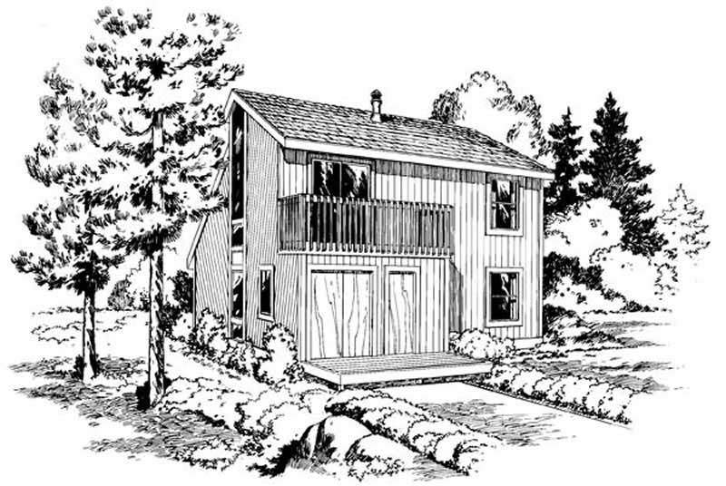 Home Plan Rear Elevation of this 3-Bedroom,1298 Sq Ft Plan -131-1236