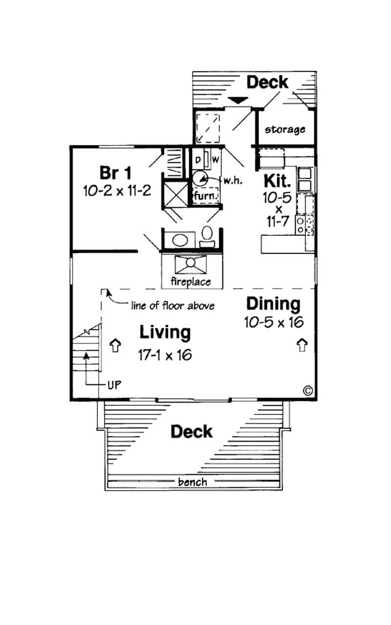 Floor Plan First Story of Small House Plans #131-1236