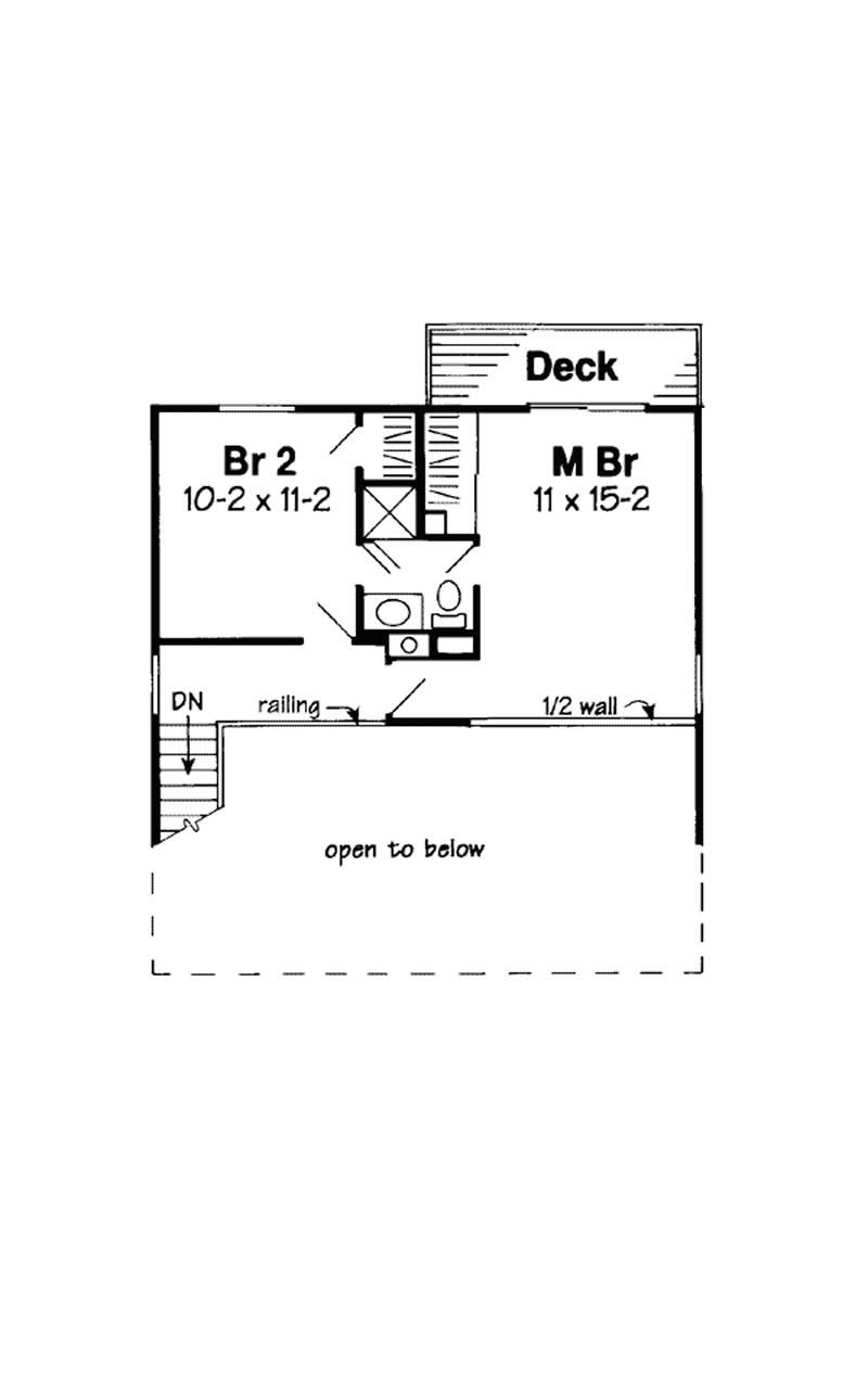 Floor Plan Second Story of Small House Plans #131-1236