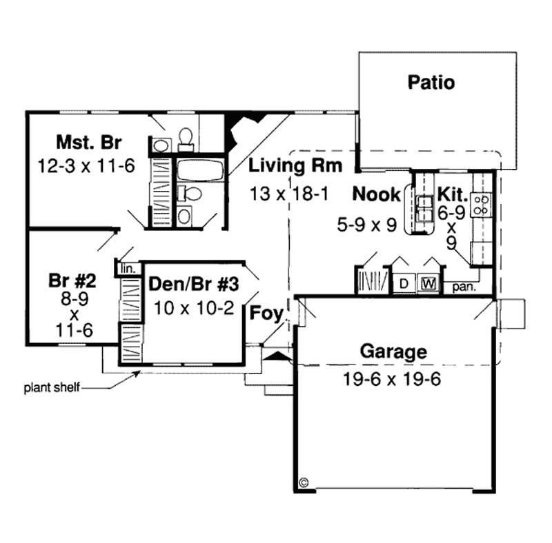 Floor Plan First Story of Contemporary Plan #131-1241