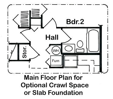 Floor Plan First Story of Cottage Plan #131-1243