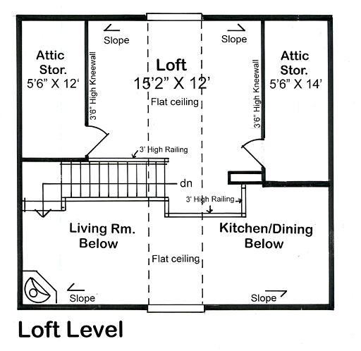 Floor Plan Second Story of Cottage Plan #131-1243