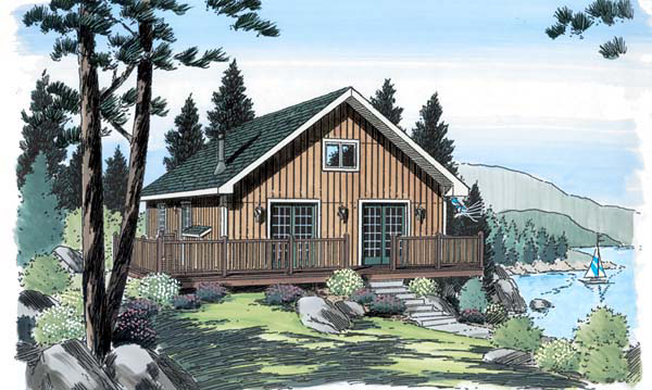 Front elevation of Cottage home (ThePlanCollection: House Plan #131-1243)