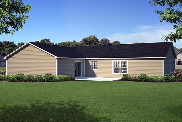 Rear View of this 3-Bedroom, 1631 Sq Ft Plan - 131-1244
