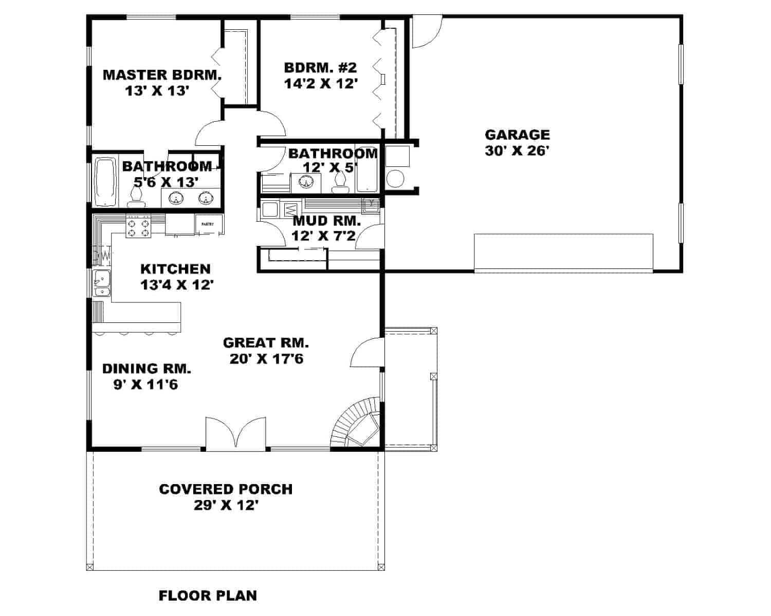 Main Level of Country Plan #132-1047