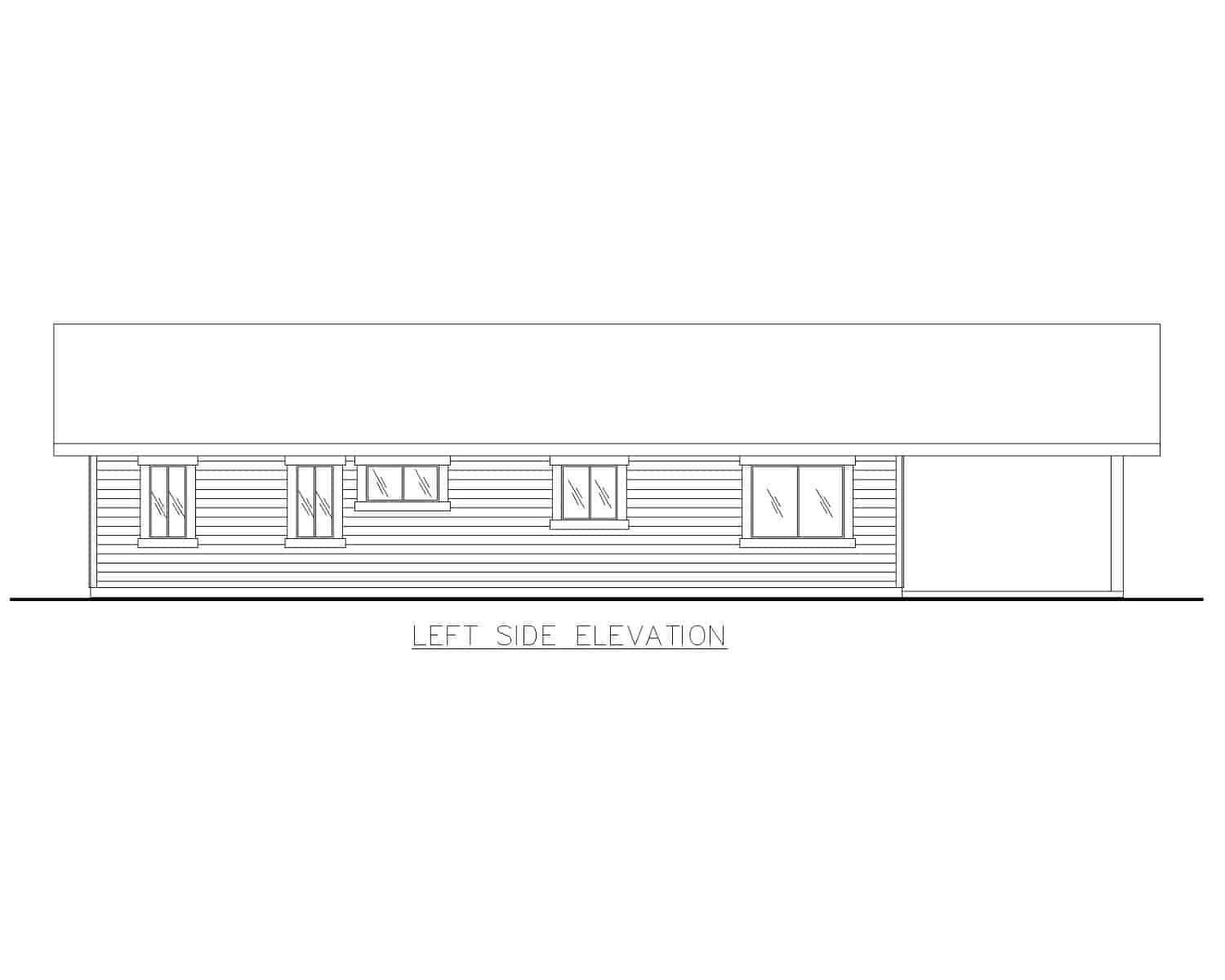 Home Plan Left Elevation of this 2-Bedroom,1352 Sq Ft Plan -132-1047
