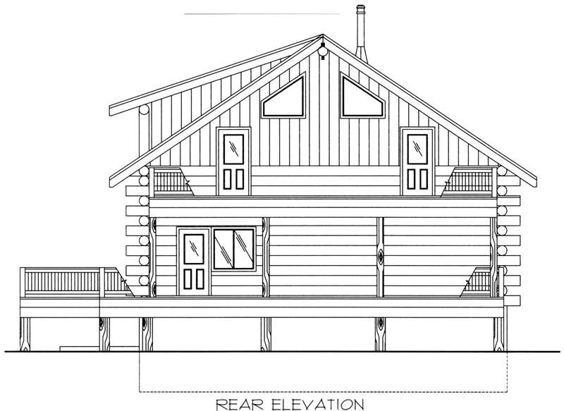 Home Plan Rear Elevation of this 2-Bedroom,3489 Sq Ft Plan -132-1103