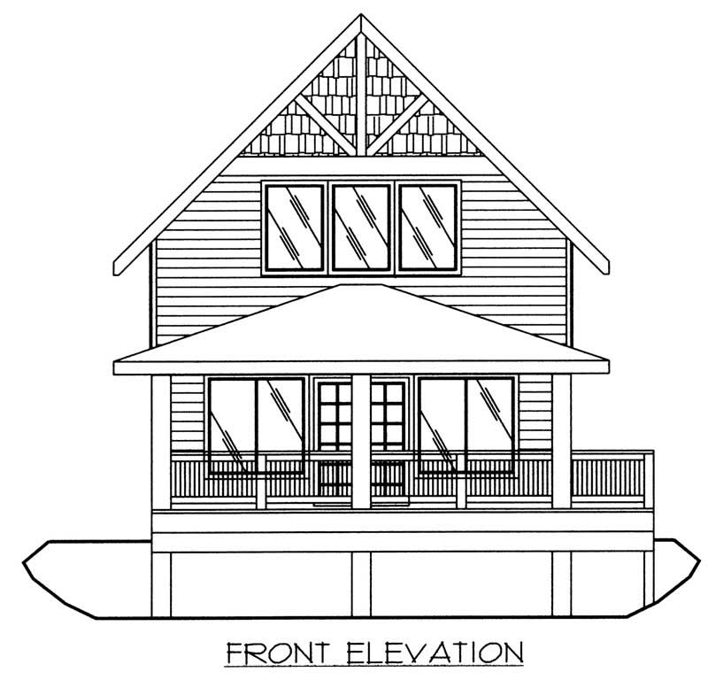 Home Plan Front Elevation of this 1-Bedroom,1140 Sq Ft Plan -132-1105