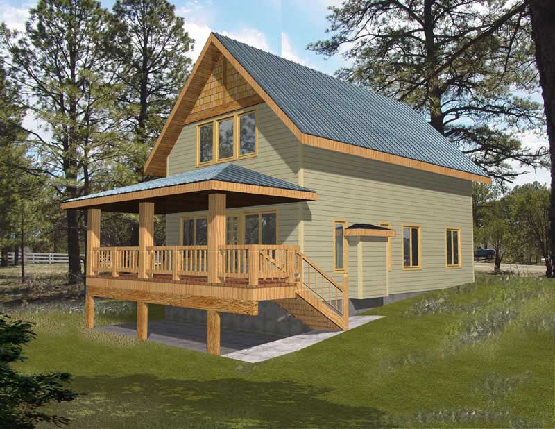 Front Elevation of this Rustic House (#132-1105) at The Plan Collection.