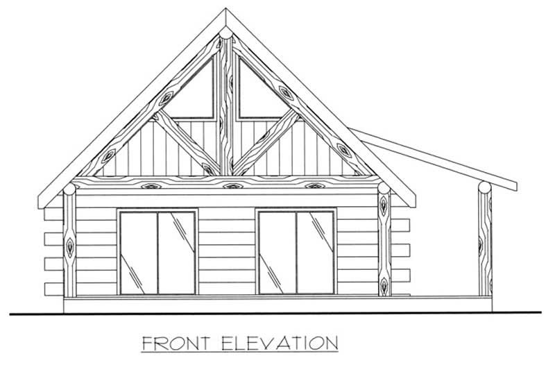 Home Plan Front Elevation of this 1-Bedroom,689 Sq Ft Plan -132-1107