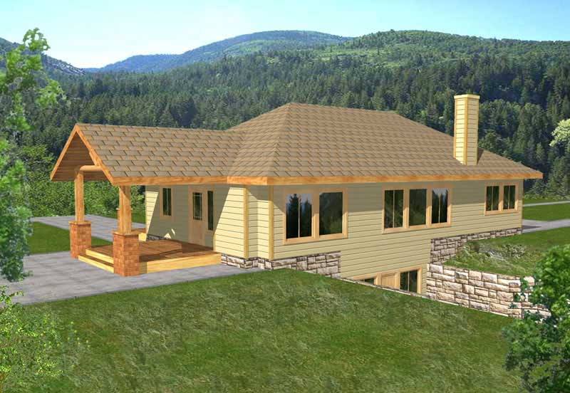 Front Elevation of this Country House (#132-1181) at The Plan Collection.